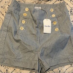 Steven Alan High Waist Black and White Shorts